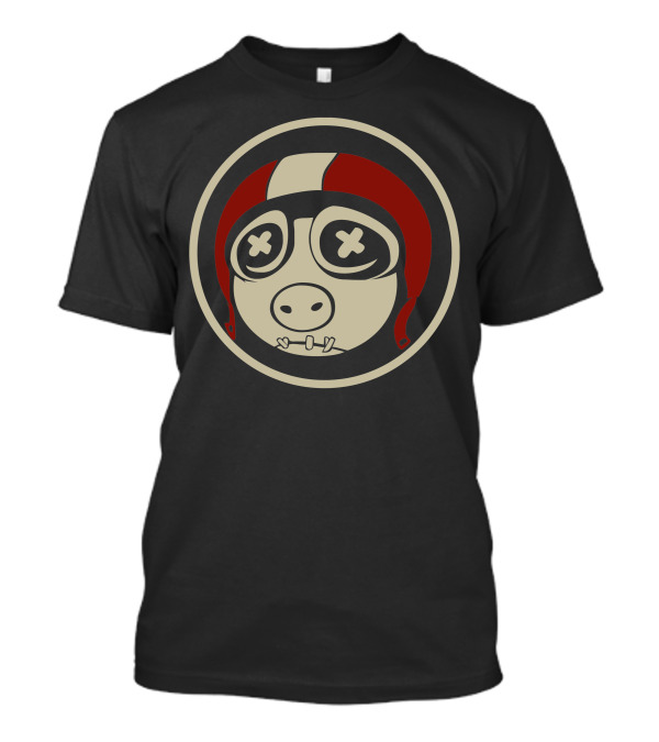 Roadhog Pig Biker Helmet Emblem T-Shirt