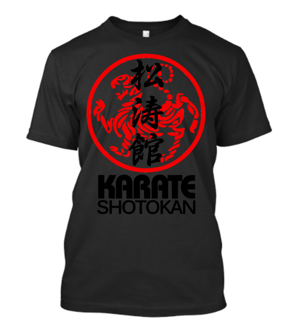 Shotokan Karate Japanese Kanji Red Tiger Emblem T-Shirt
