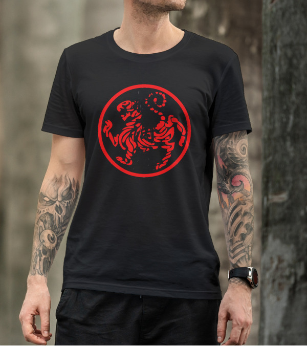 Shotokan Karate Japanese Kanji Red Tiger Emblem T-Shirt