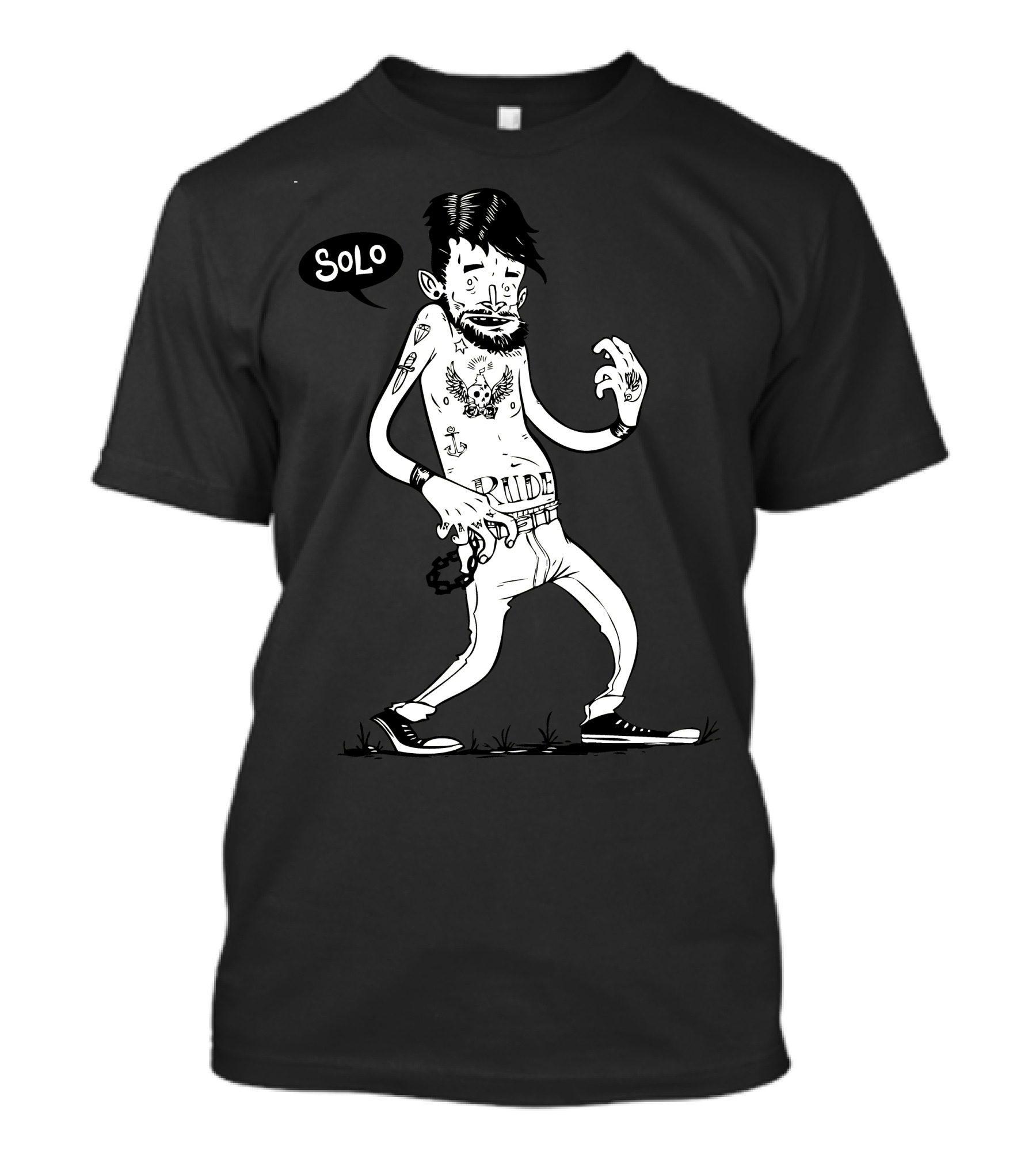 Solo Rude Air Guitar Player T-Shirt