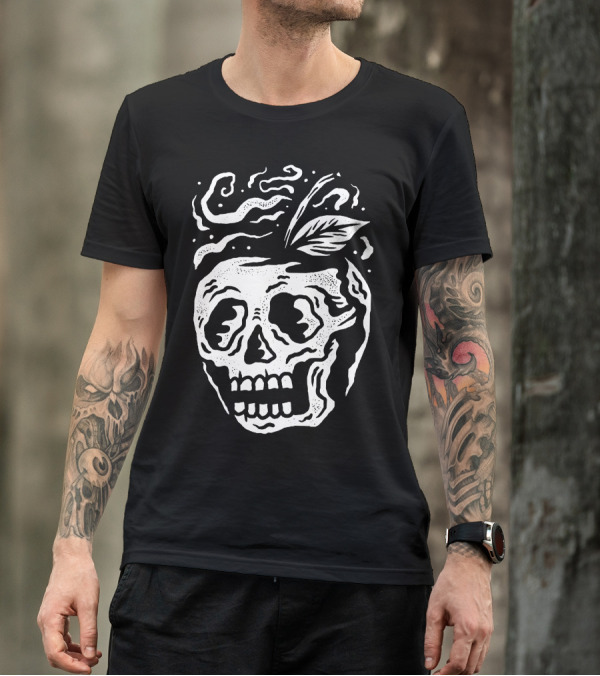 Apple Skull Smoke Leaf T-Shirt