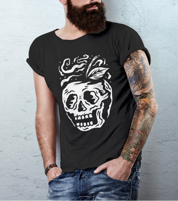 Apple Skull Smoke Leaf T-Shirt