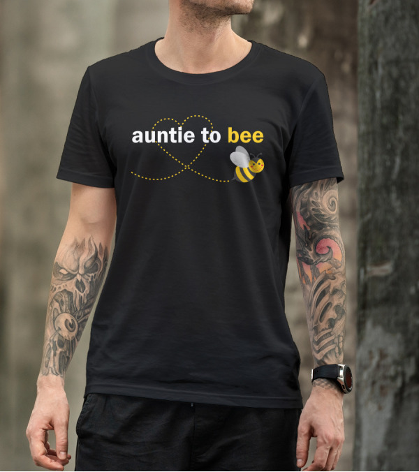 Auntie To Bee Heart Trail Cute Bumblebee T-Shirt