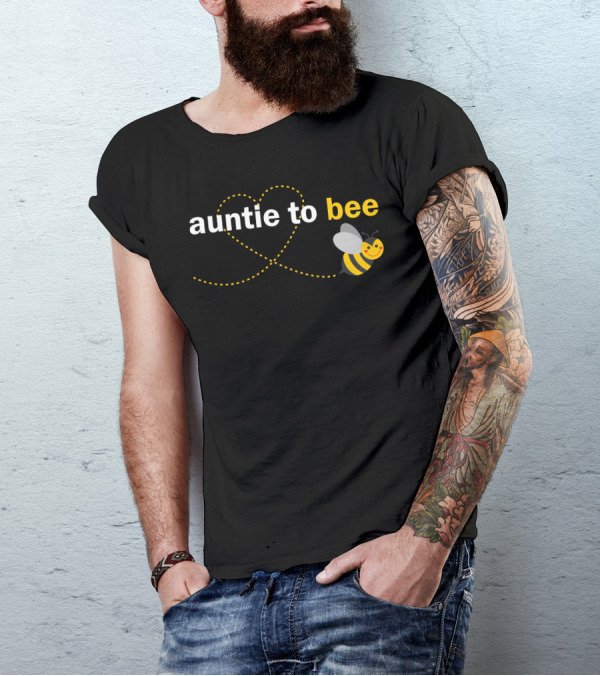 Auntie To Bee Heart Trail Cute Bumblebee T-Shirt