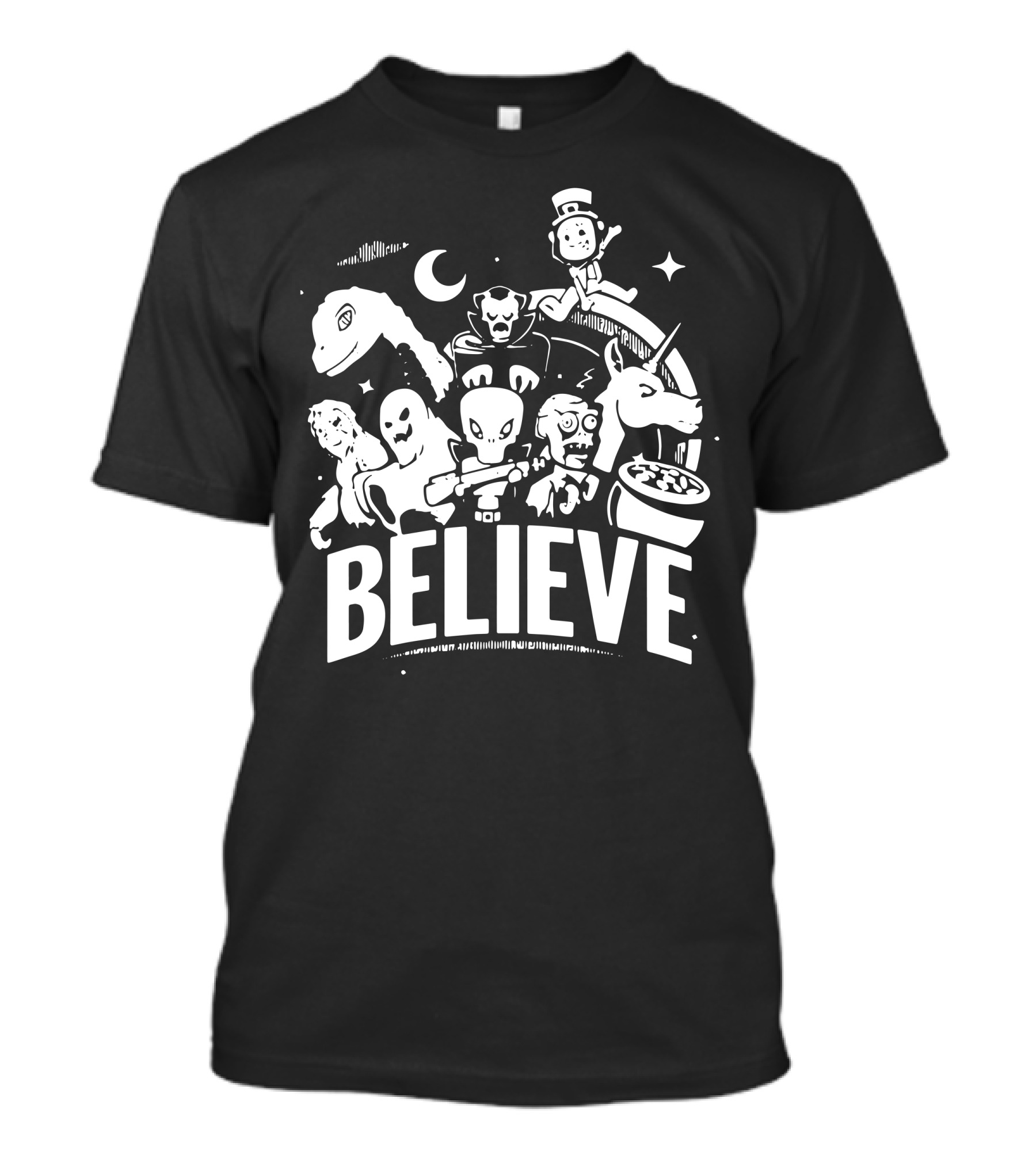 Believe Paranormal Creatures: Zombies Aliens Vampires Unicorns Ufo T-Shirt