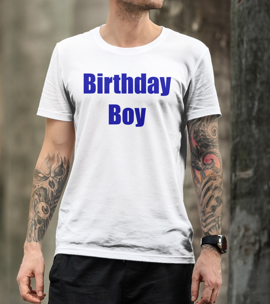 Birthday Boy Blue Text T-Shirt