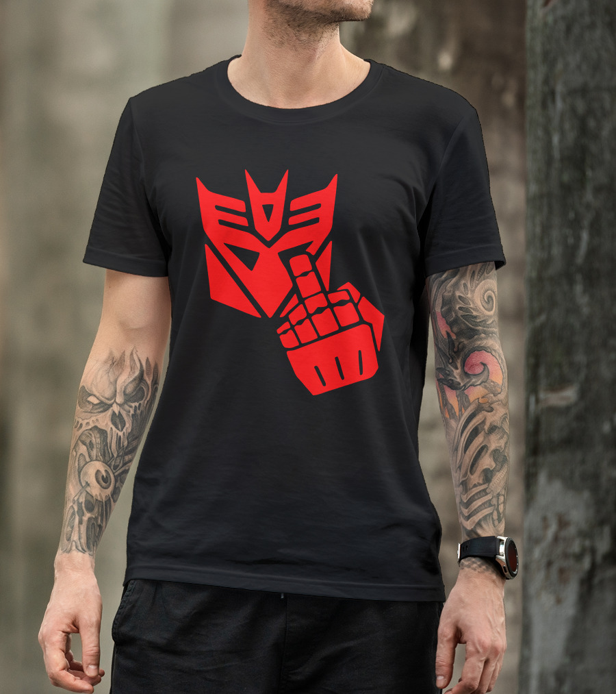 Decepticon Transformers Red Emblem Gesture T-Shirt