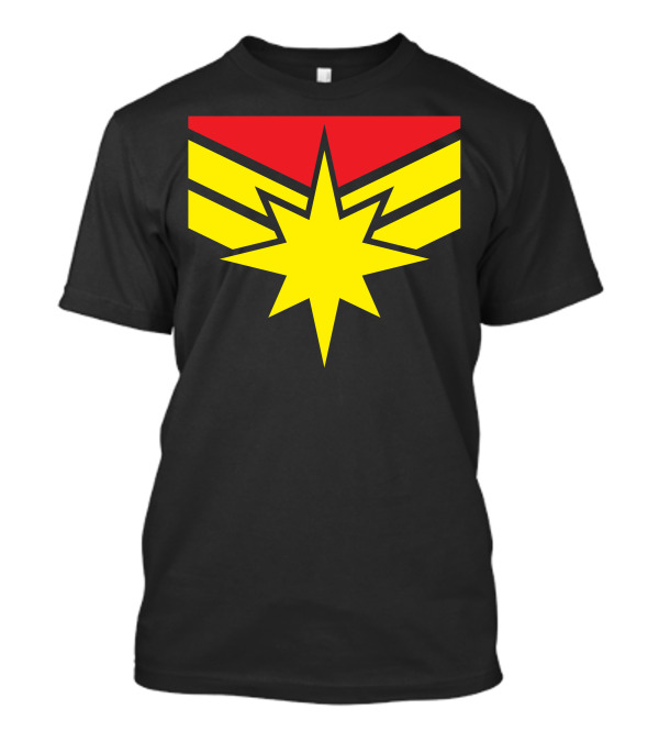 Distressed Captain Marvel Star Emblem Super Heroine T-Shirt