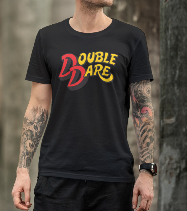 Double Dare Classic Logo Bold Red Yellow Retro Text T-Shirt