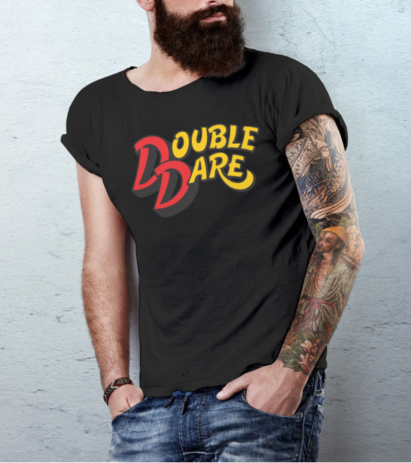 Double Dare Classic Logo Bold Red Yellow Retro Text T-Shirt