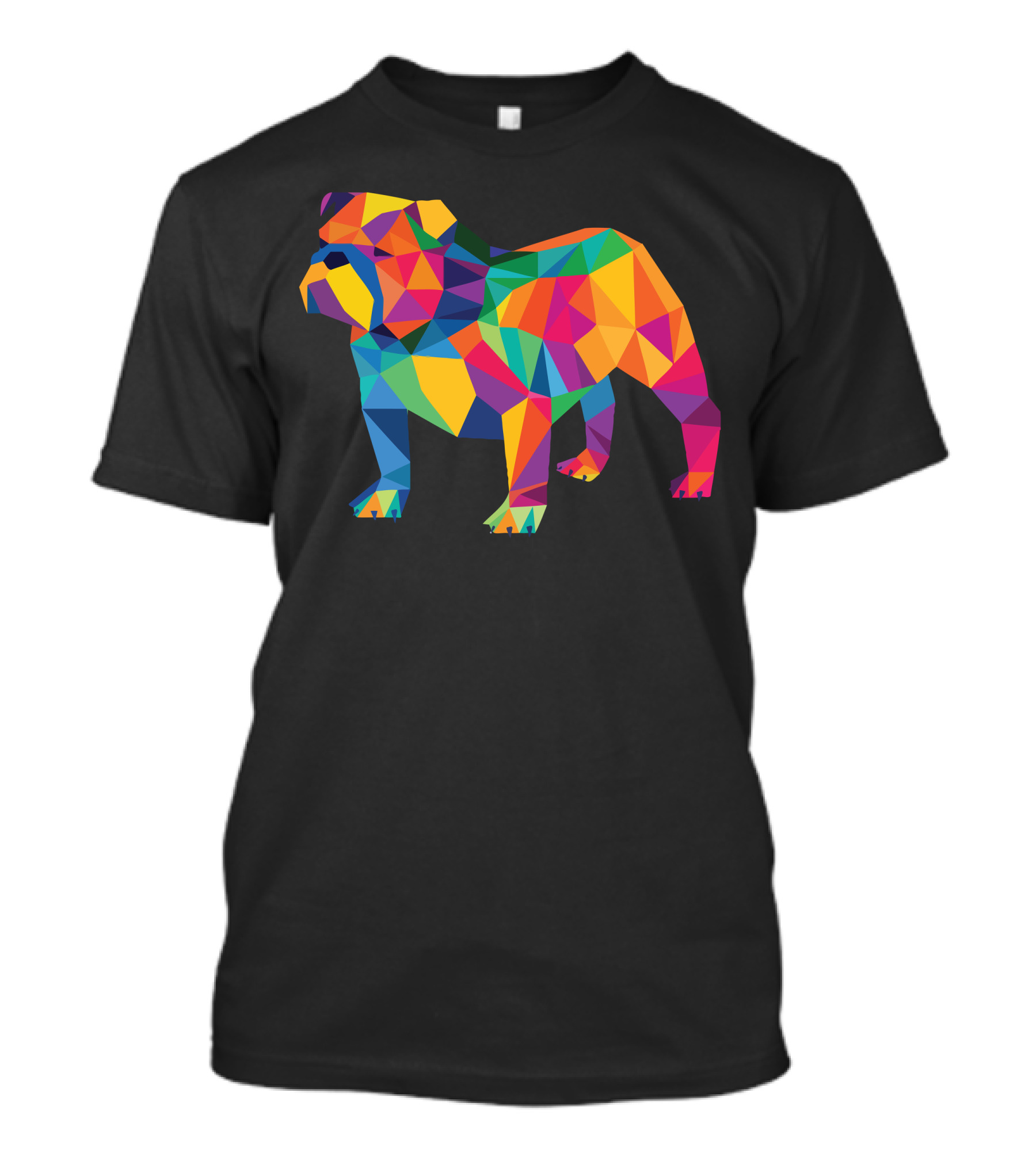 English Bulldog Geo Fractal Colorful Geometric T-Shirt