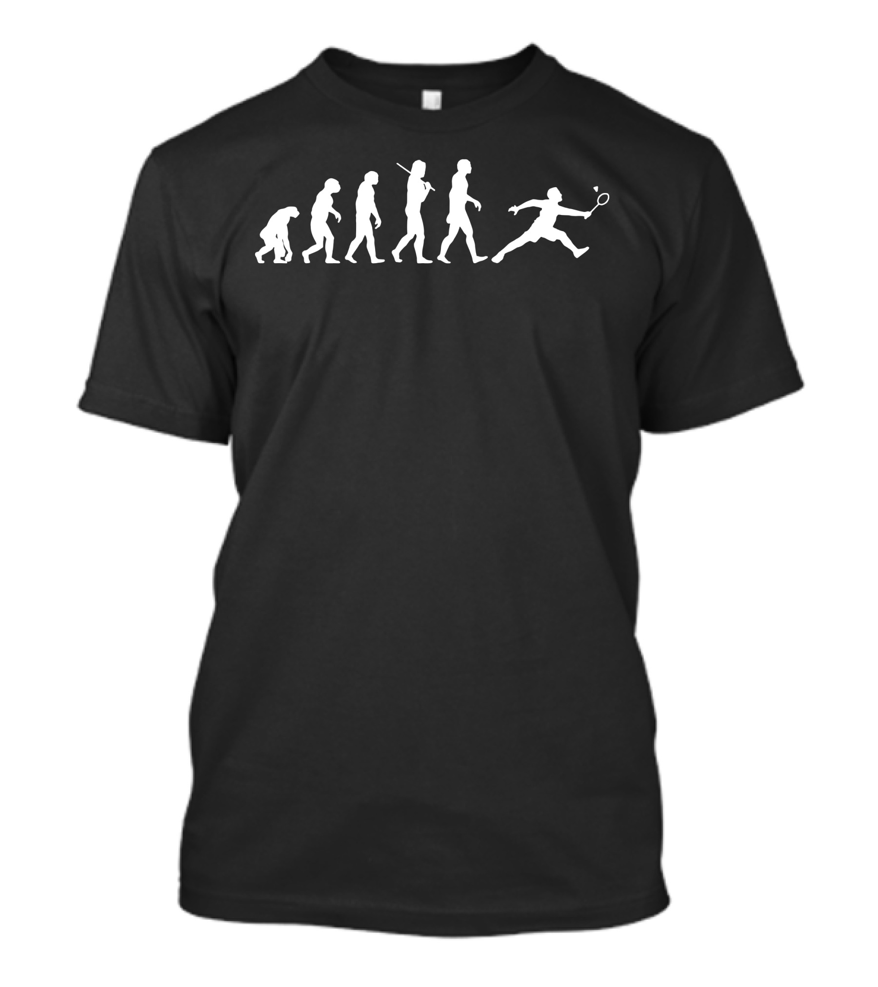 Evolution Of Badminton Player Silhouette Progression T-Shirt