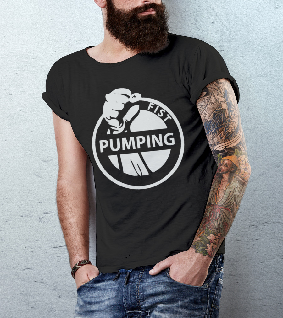Fist Pumping Circle Symbol With Pumping Fist T-Shirt