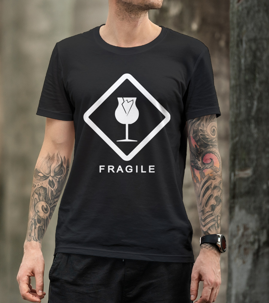 Fragile Broken Glass Icon Warning Label T-Shirt