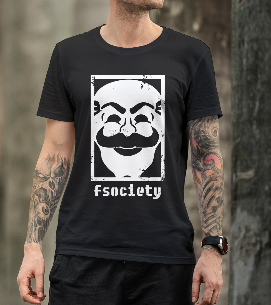 Fsociety Mr. Robot Mask Hacker Society T-Shirt