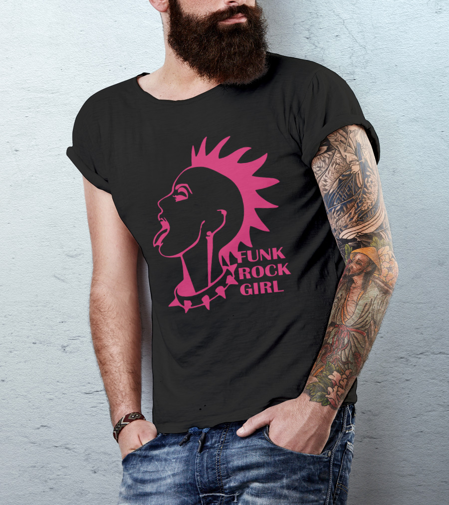 Funk Rock Girl Spiky Hair Punk T-Shirt