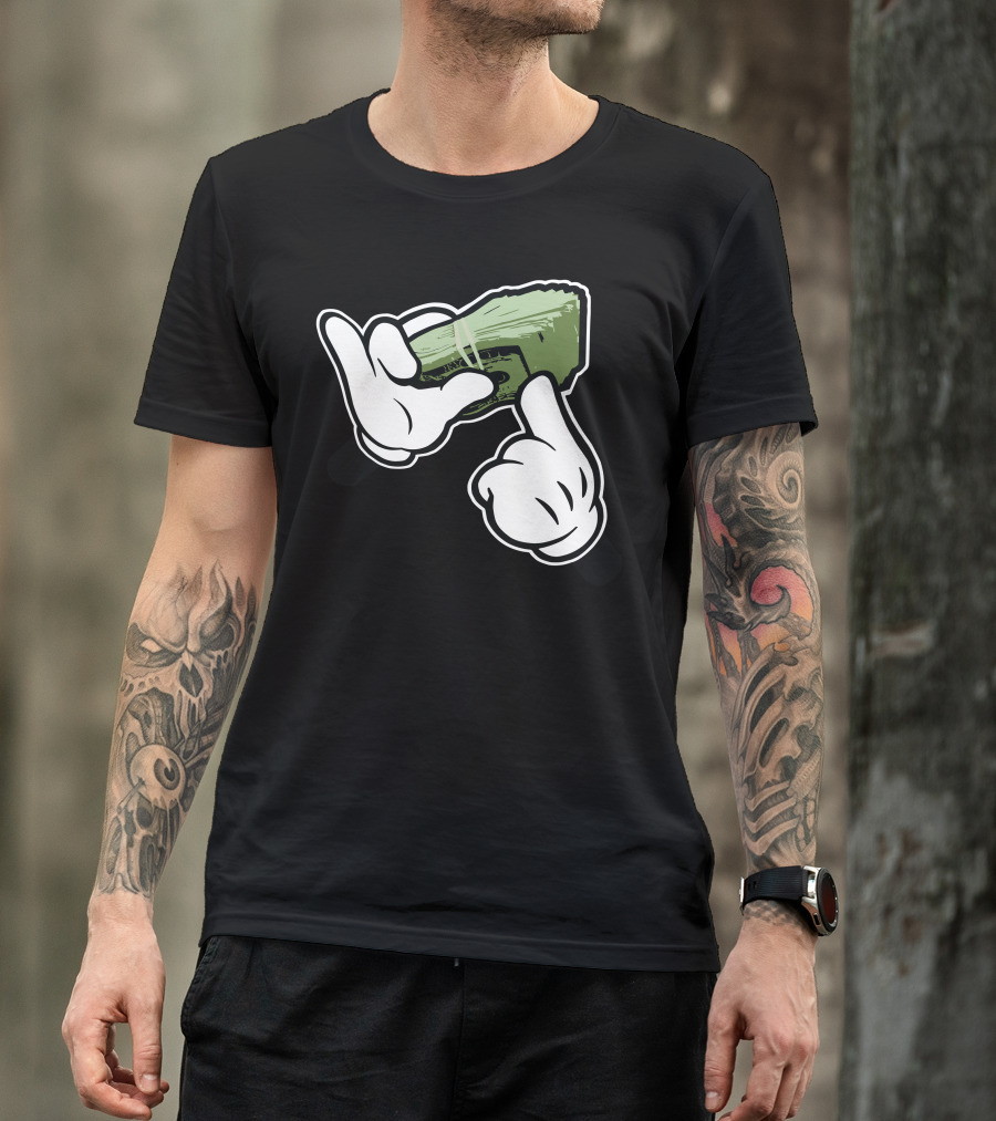 Get Money Cartoon Hands With Stack Of Cash T-Shirt