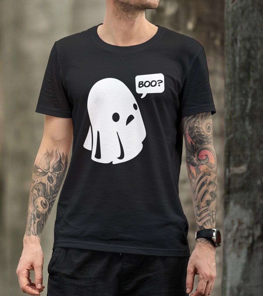 Halloween Boo Ghost With Boo? Speech Bubble T-Shirt