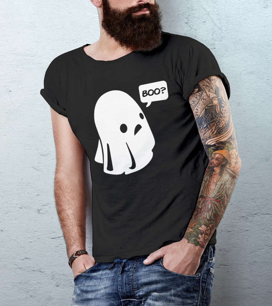 Halloween Boo Ghost With Boo? Speech Bubble T-Shirt
