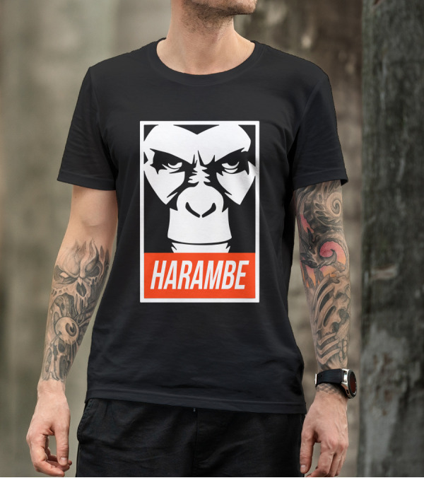 Harambe Obey Giant Style Bold Face T-Shirt