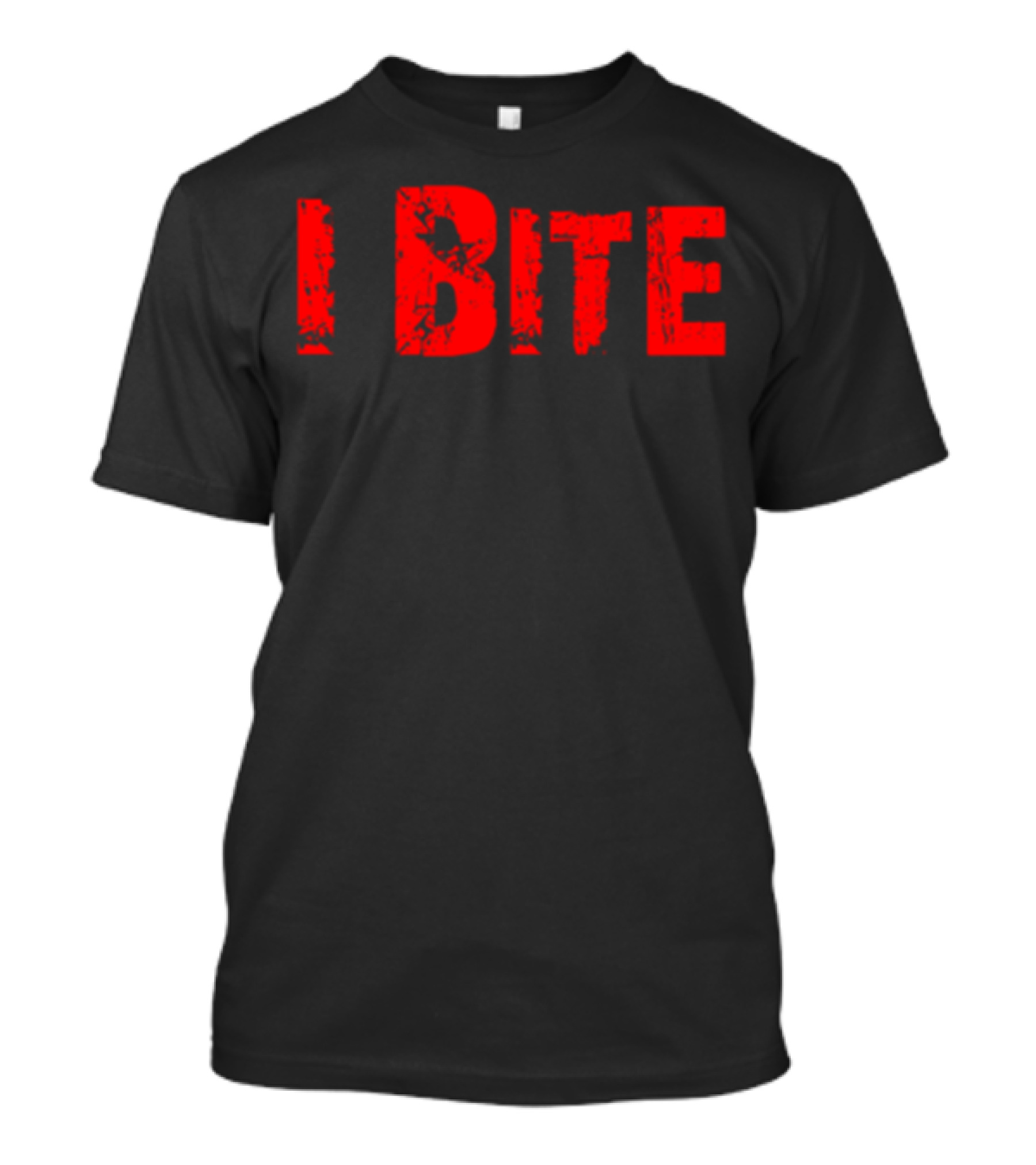 I Bite Text Red T-Shirt