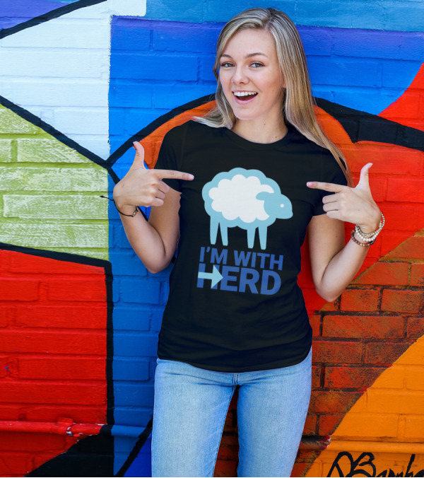 I'm With Herd Sheep And Arrow T-Shirt