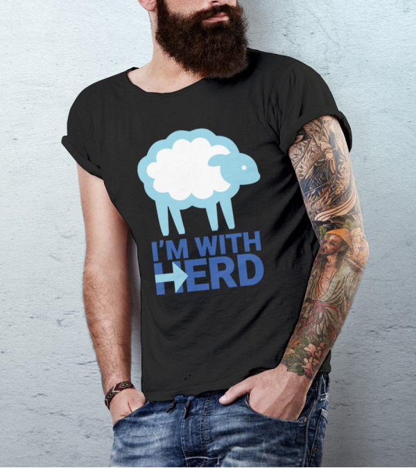 I'm With Herd Sheep And Arrow T-Shirt