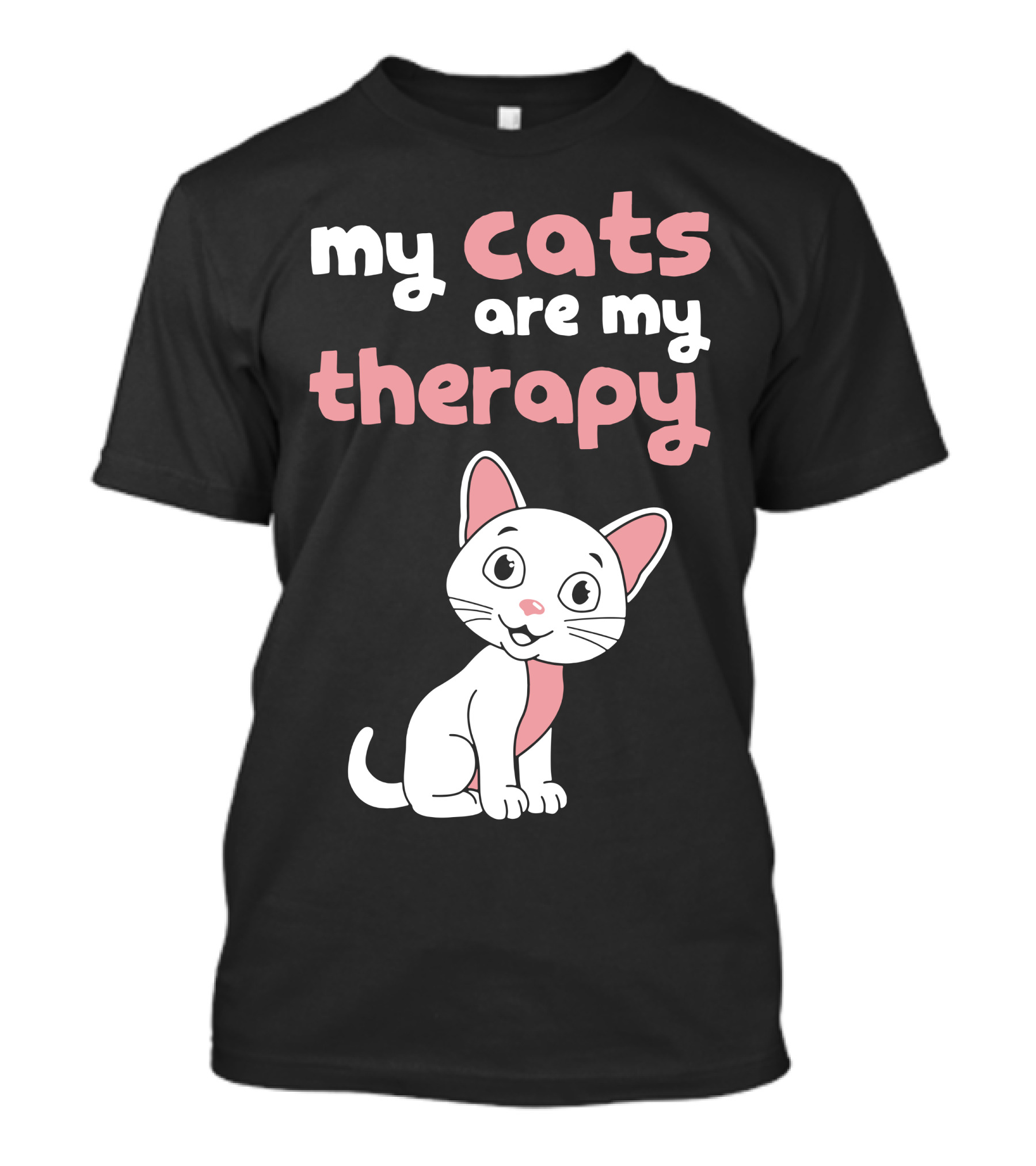 My Cats Are My Therapy Cute Cartoon Cat T-Shirt