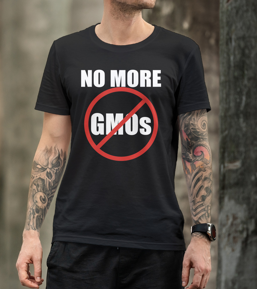 NO MORE GMOS Anti GMO Symbol Red Circle Slash T-Shirt