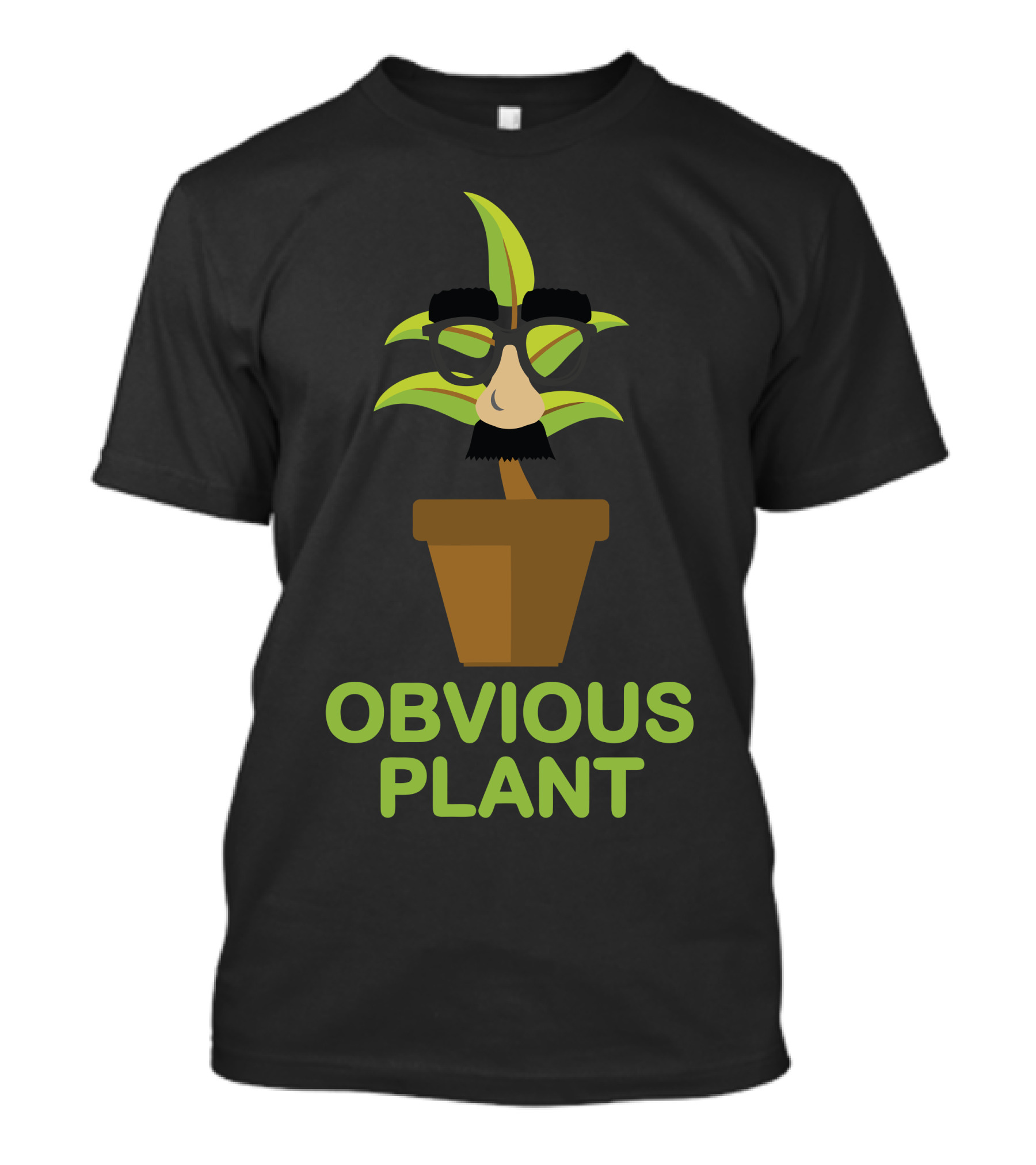 Obvious Plant Disguise Groucho Glasses Mustache Potted Plant T-Shirt