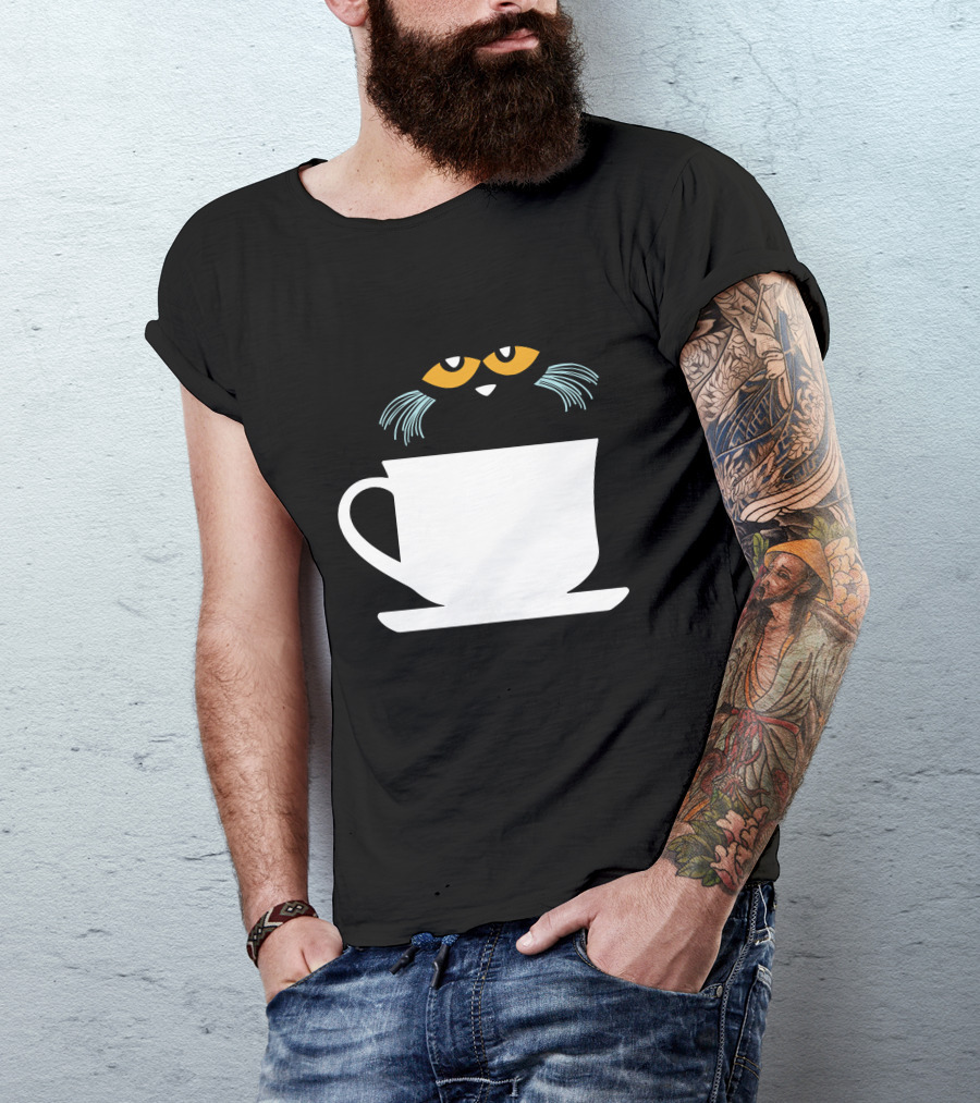 Cheshire Cat In Coffee Cup - Officially Licensed Book Character Morning Coffee T-Shirt