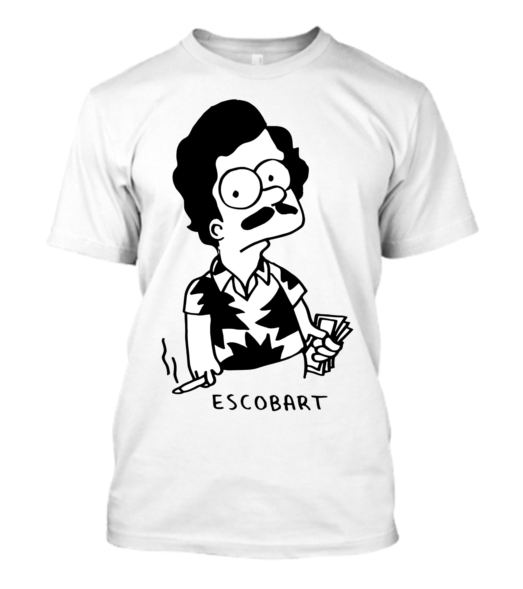 Escobart Cartoon Character Smoking With Money T-Shirt