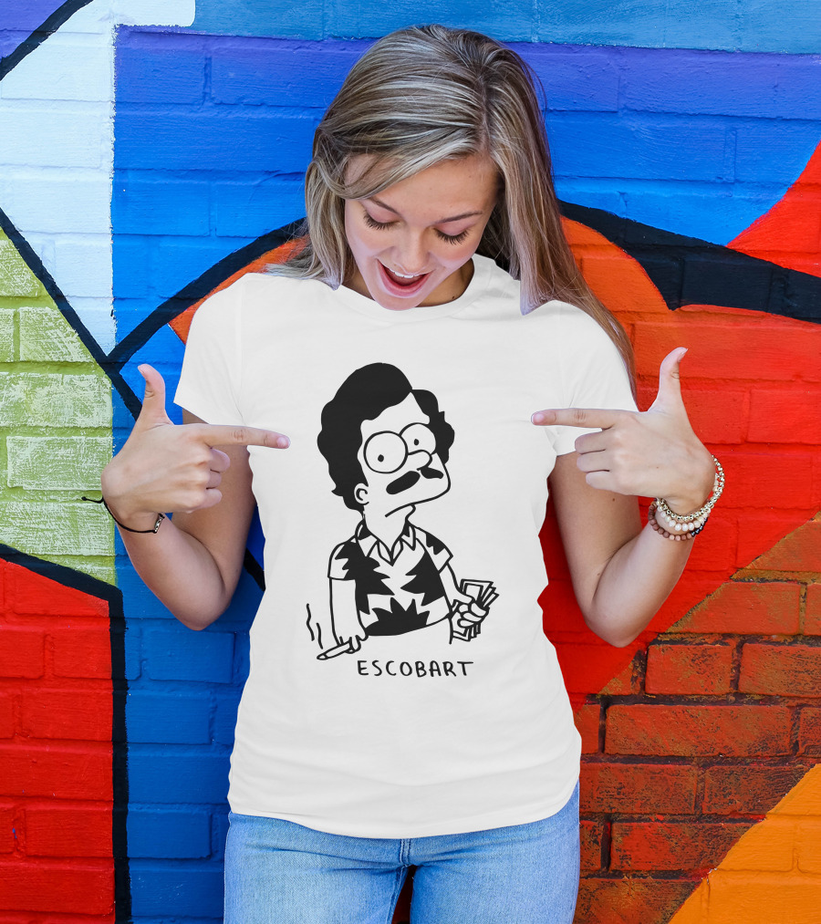Escobart Cartoon Character Smoking With Money T-Shirt