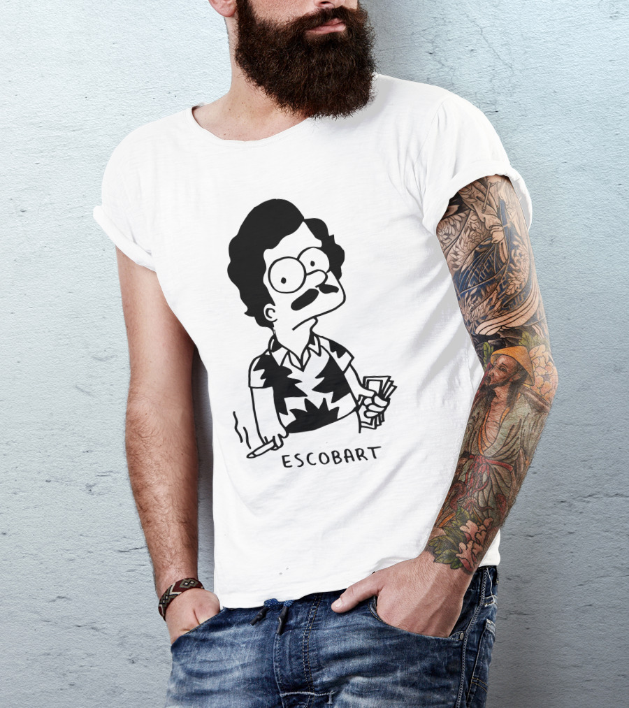 Escobart Cartoon Character Smoking With Money T-Shirt