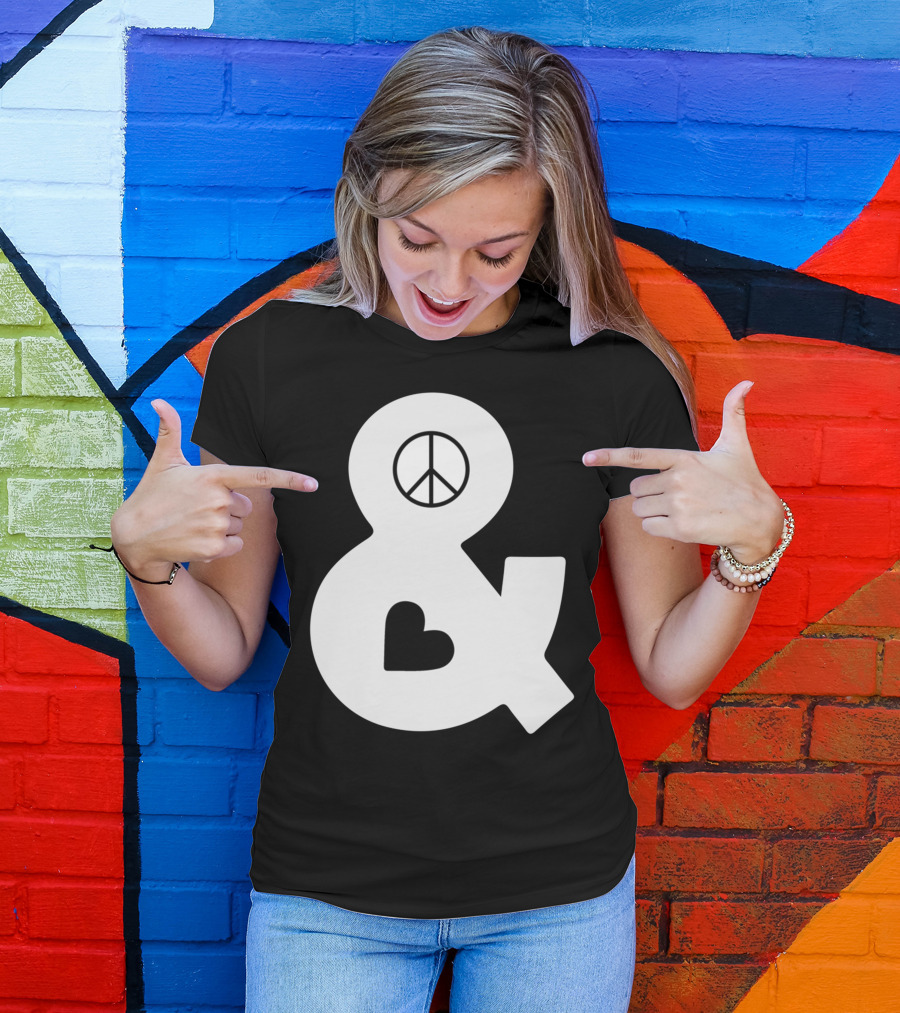 Peace Symbol Ampersand Heart T-Shirt