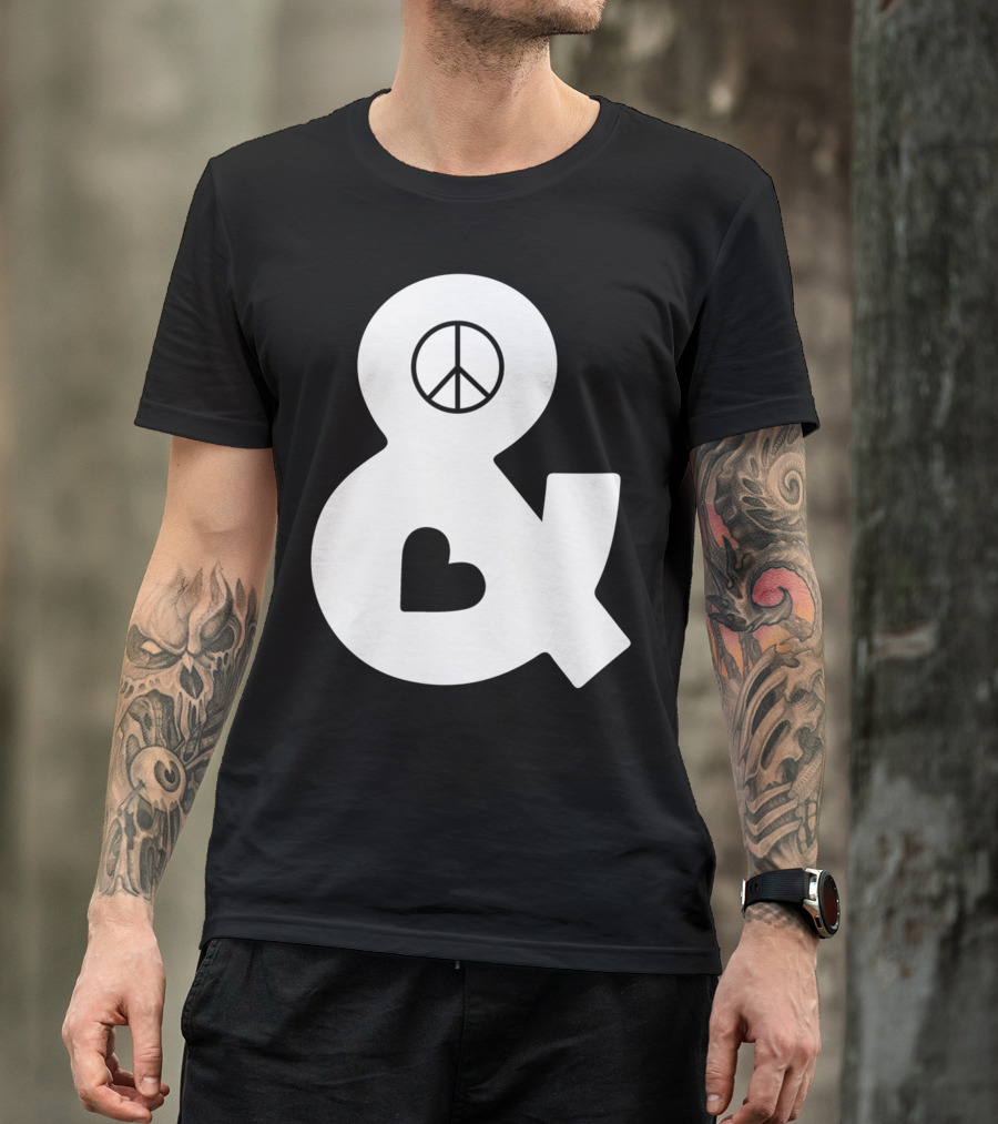 Peace Symbol Ampersand Heart T-Shirt