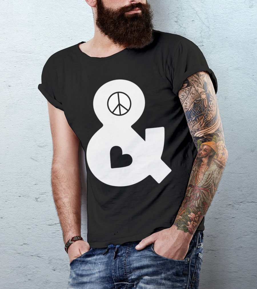 Peace Symbol Ampersand Heart T-Shirt
