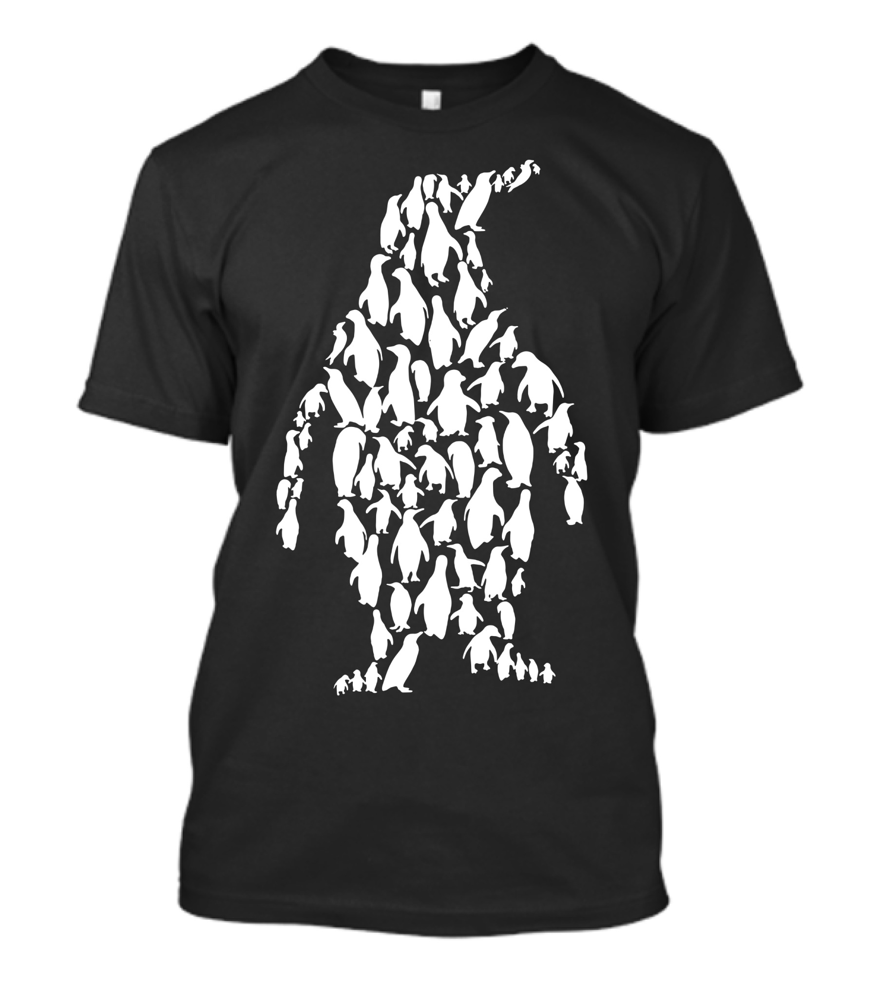 Penguin Silhouette Composed Of Multiple Penguins T-Shirt