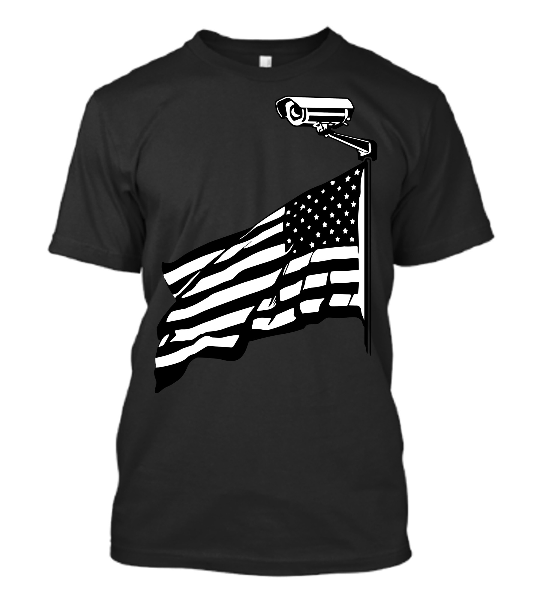 Salute The Camera USA Surveillance Flag T-Shirt