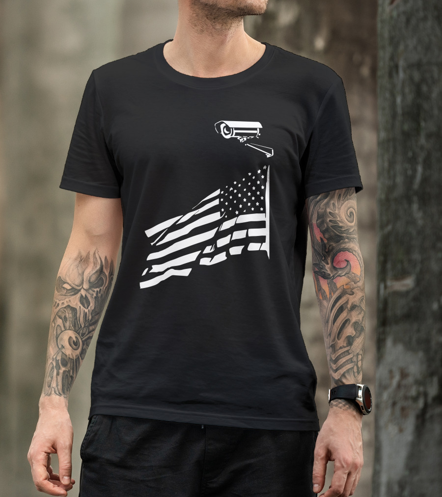 Salute The Camera USA Surveillance Flag T-Shirt