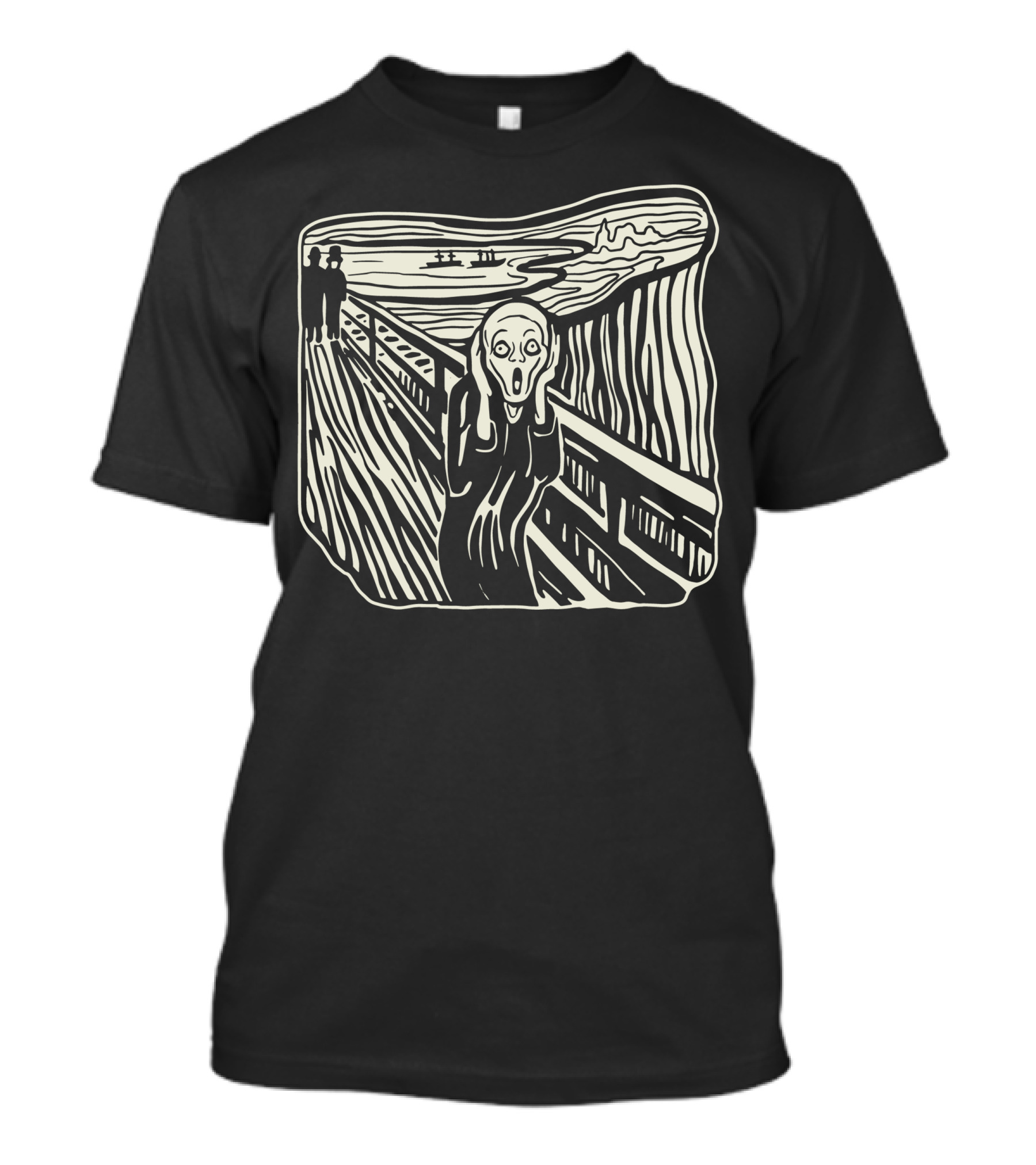 The Scream Edvard Munch Iconic Artwork Black And White Representation T-Shirt