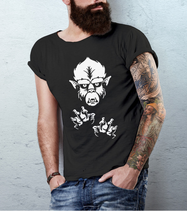 The Wolfman Vintage Horror Icon Claws And Face T-Shirt