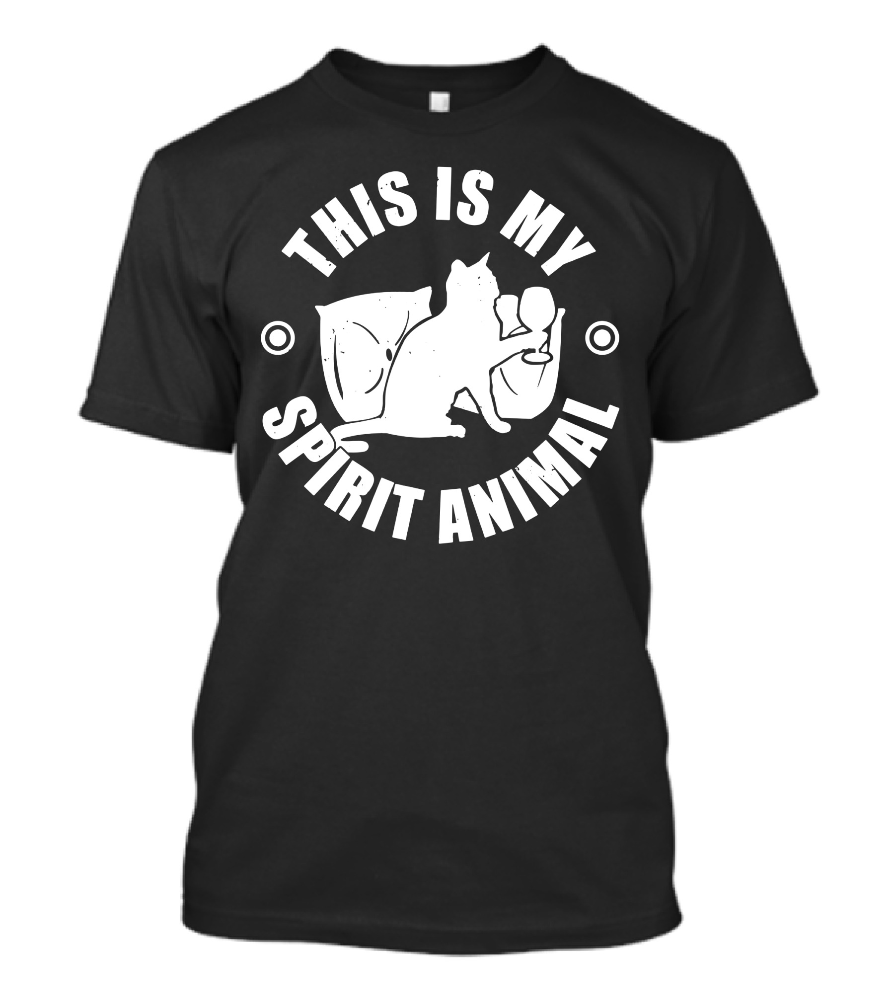 THIS IS MY SPIRIT ANIMAL CAT WITH WINE AND SOFA T-Shirt