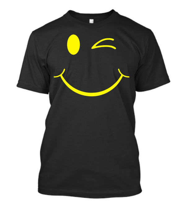 Wink Smiley Face Emoji Icon Yellow T-Shirt