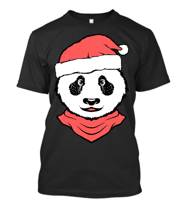 Christmas Panda Santa Hat T-Shirt