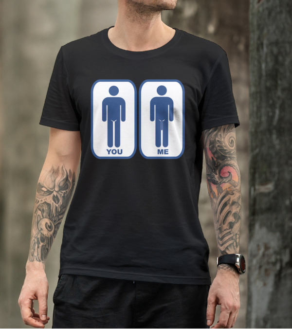You Me Visual Comparison Icon-Style Humor T-Shirt
