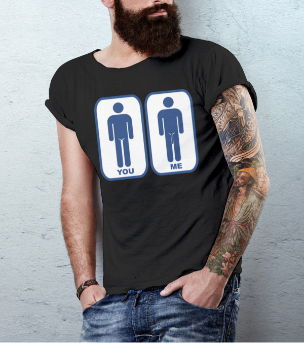 You Me Visual Comparison Icon-Style Humor T-Shirt