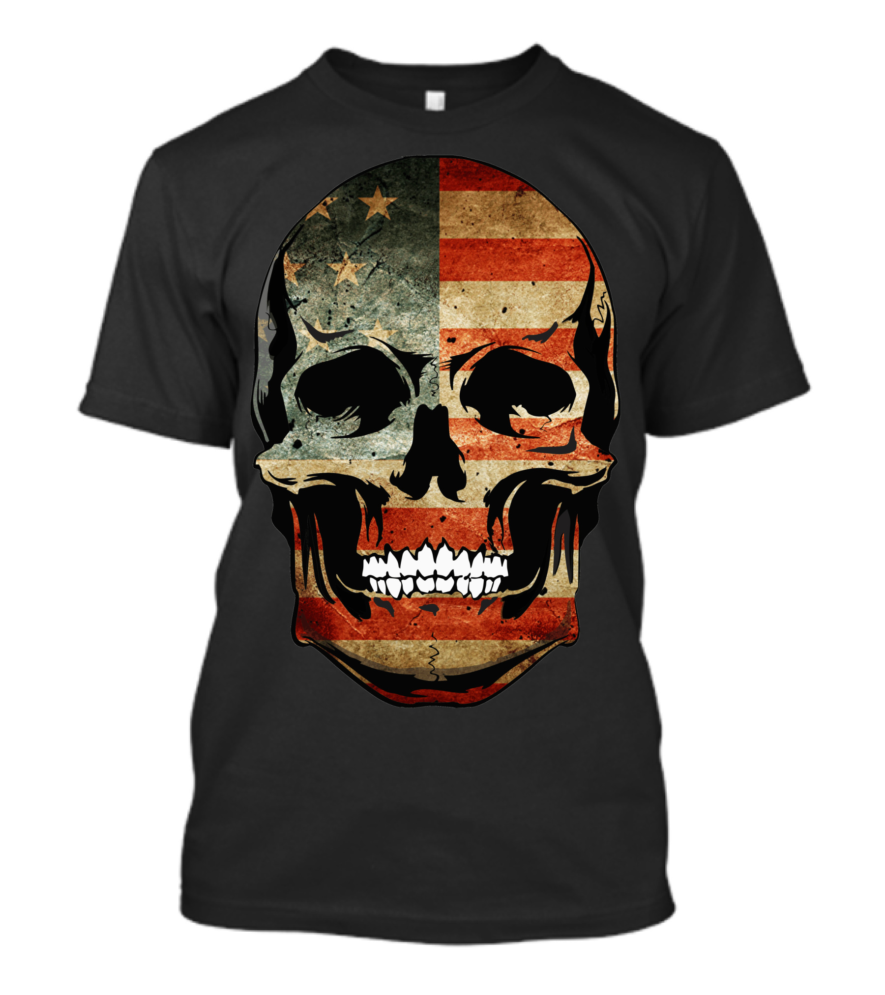 4Th July Skull American Flag USA T-Shirt