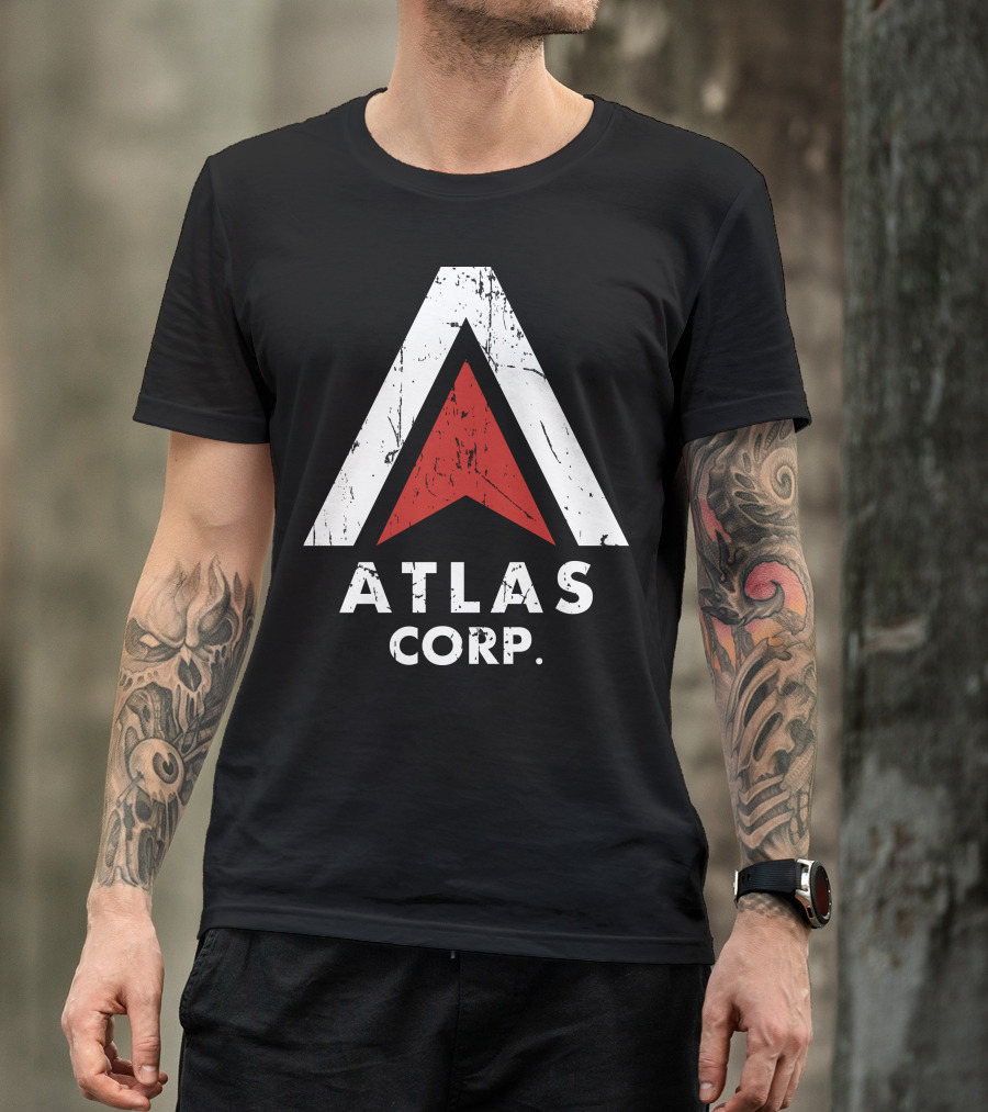 Atlas Corp Distressed Red Arrow Emblem T-Shirt