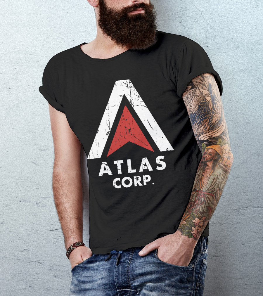 Atlas Corp Distressed Red Arrow Emblem T-Shirt
